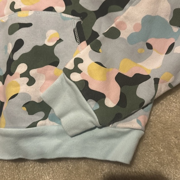 Adidas girls multi color camo fleece lined hoodie size M - Picture 3 of 7
